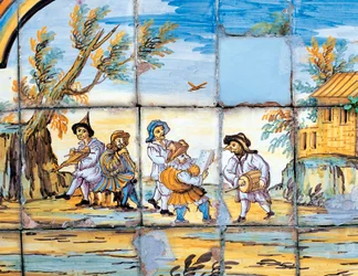 (detalle) de decoración de mayólica del Claustro de las Clarisas