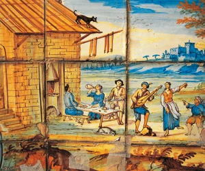 (detalle) decoración de mayólica del Claustro de las Clarisas Pobres