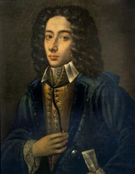 Retrato de Giovanni Battista Pergolesi (1710 - 1736). Óleo sobre madera por Domenico Antonio Vaccaro