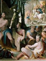Frisia: el sacrificio de Codros, rey de Atenas, detalle