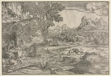 Paisaje con San Jerónimo y dos leones