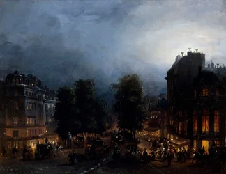 Boulevard des Italiens de noche, ca 1835
