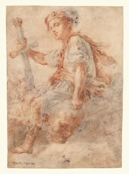 David con la cabeza de Goliat (anverso); Dos estudios, uno de una mujer (reverso)