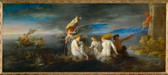 Hero y Leander (madera de álamo)