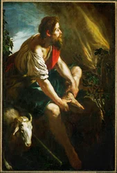 Moisés y la zarza ardiente (pintura sobre lienzo)