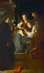 El matrimonio místico de Santa Catalina y los Santos (pintura sobre lienzo)