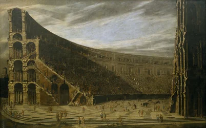 Perspectiva de un anfiteatro romano