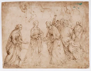 Los esponsales de la Virgen, estudio para un mural (fresco)