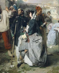 Noticias de la Paz de Villafranca, por Domenico Induno (detalle)