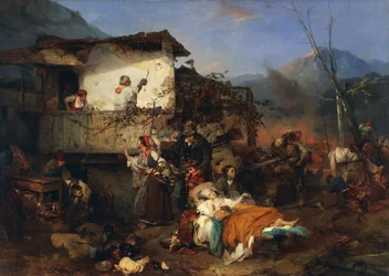 Refugiados del incendio del pueblo