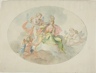 Alegoría de la abundancia (boceto para una pintura de techo)