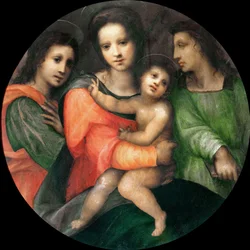 Madonna y el Niño con dos ángeles