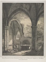 Edificios Notables de la Edad Media en Alemania: Ruinas de la Iglesia de la Virgen con la Tumba de Genoveva y Siegfried, Conde Palatino del Rin, en el Valle del Mosela cerca de Andernack