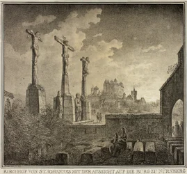 Cementerio de San Juan con vistas a la ciudad de Núremberg, de la Colección de edificios medievales memorables de Alemania