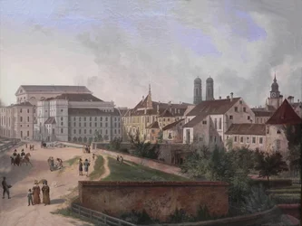 Alemán: Die Königliche Residenz von Nordosten im Jahr 1827 The Royal Residence in Munich from the North East in 1827