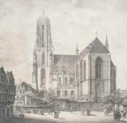 Litho - Frankfurt - Catedral Imperial - Quaglio - 1819