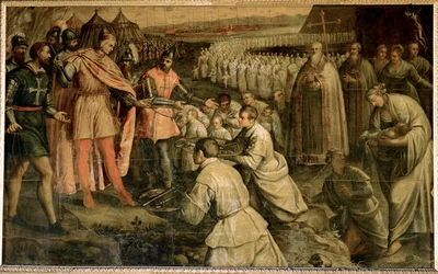 La Cuarta Cruzada: Rendición de Zara en 1202 al dux Enrico Dandolo (óleo sobre lienzo)