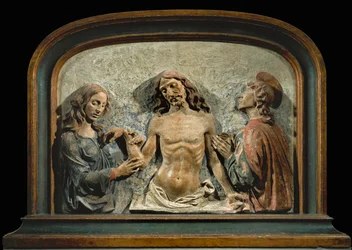 El Cristo muerto adorado por San Juan Evangelista y Santa María Magdalena ...