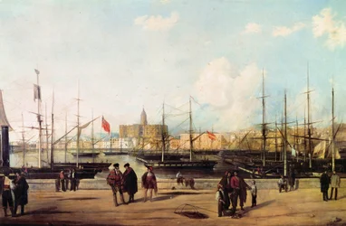 Vista del puerto de Málaga, España