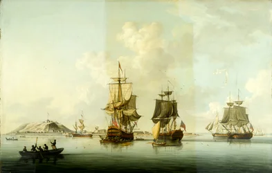 Ataque a Goree, 29 de diciembre de 1758: Barcos fondeados tras la acción