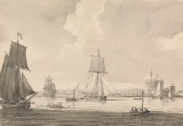 Navegación en aguas de Southampton, frente al castillo de Calshott