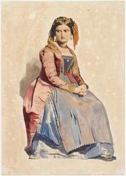 Mujer italiana sentada, 1800s