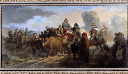 La locura de Carlos VI (1368-1422). Pintura de Antoine Dominique Magaud (1817-1899) Óleo sobre lienzo cm 111x221 Colección P. Dumon mención obligatoria: Colección fondation regards de provence Marsella