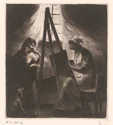 Elisabeth Vigée-Le Brun retratando a una mujer