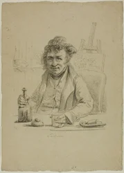 Retrato de Lantara en el papel de Joly, de Le Peintre au Cabaret