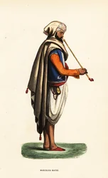 Mercader moro con pipa de tabaco, Argelia