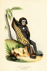 Nativo de la Bahía de Carteret, Nui Allan, Nueva Irlanda, Papúa Nueva Guinea