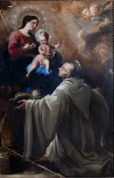Museo parroquial. Pintura. San Bernardo y la Virgen con el Niño. Óleo sobre lienzo.