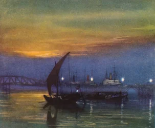 Calcuta, India (litografía en color)