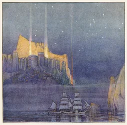 Rudyard Kipling: Los mercaderes (litografía en color)