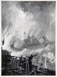 Lucha hasta el último cañón: el valiente final del H.M.S. Tiperrary en Jutlandia, ilustración de 