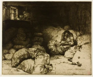 El vendedor de trapos dormido