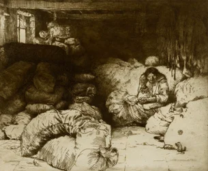 El vendedor de trapos dormido