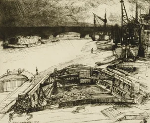 Viento y lluvia en el Támesis