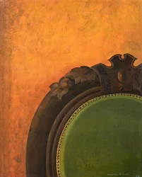 Sillón sobre fondo naranja