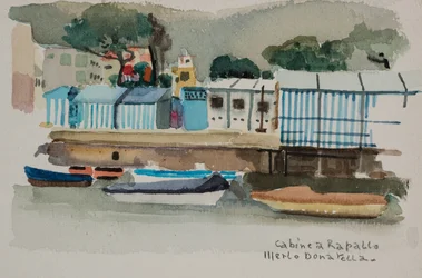 Cabañas en Rapallo, c.1979 (acuarela sobre papel)