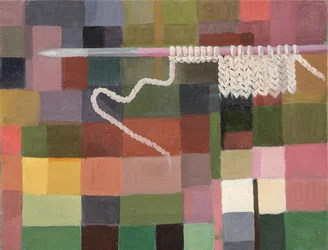 Tejiendo, c.2000 (óleo sobre lienzo)