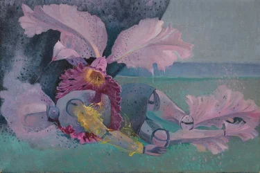 Metamorfosis, Maniquí y orquídea, c.1968 (óleo sobre lienzo)