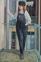 Mónica en el balcón