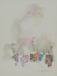 Threads, 2000 (lápices de color sobre papel)