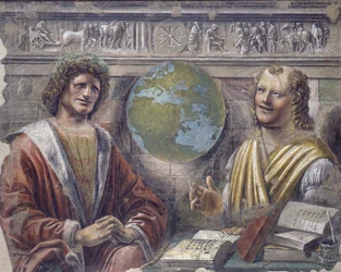 Heráclito y Demócrito, c.1486 (detalle)