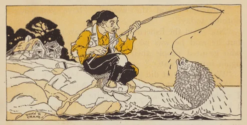 El pescador y su mujer, cuento alemán (litografía en color)