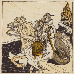 El pájaro de oro, cuento alemán (litografía en color)