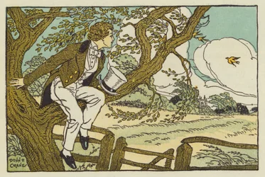 El joven John Keats (litografía en color)