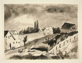 paisaje con casas