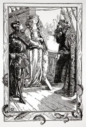El rey Anguish entrega a Isolt a Sir Tristram